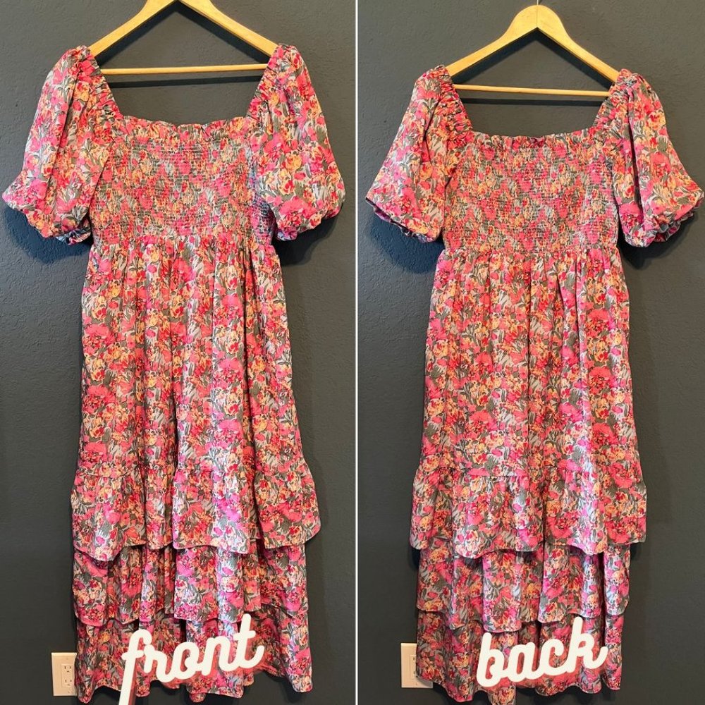 English Factory Floral Print Maxi Dress